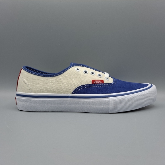 New Vans Authentic Pro Stv Navy Blue Classic White Red Men Size 7.5 = Women's 9 - Picture 3 of 11